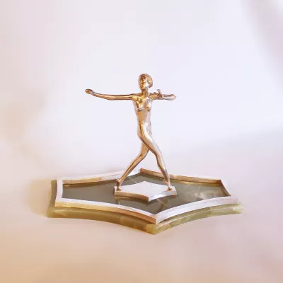 Österreichische Art deco Antike Bronze Tänzerin Lorenzl ca. 1930