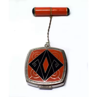 Art deco Antike Amerikanische Evans Puderdose ca. 1930