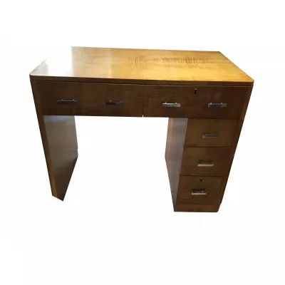 Englischer Antiker Ahornholz Art deco Schreibtisch ca. 1930