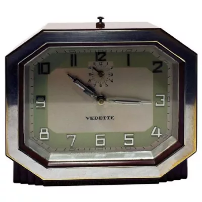 Französische Antike Art-Deco Bakelit Uhr von Vedette ca. 1930