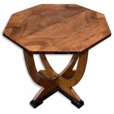 Art deco Antiker Englischer Nussbaum Beistelltisch ca. 1930