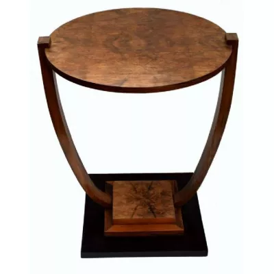 Art deco Französischer Antiker Nussbaum Beistelltisch ca. 1930