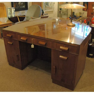 Art Deco Palisander Schreibtisch Massivholz original antik ca 1920