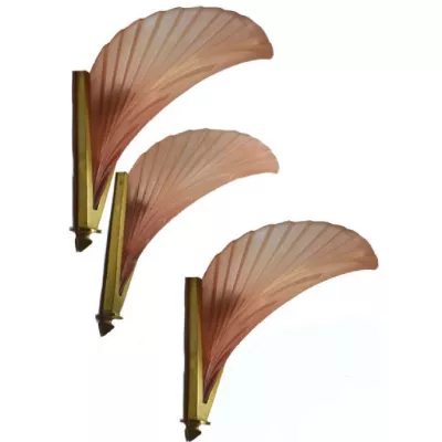 Antike Art Deco Wandlampen Bronze Glas ca 1930