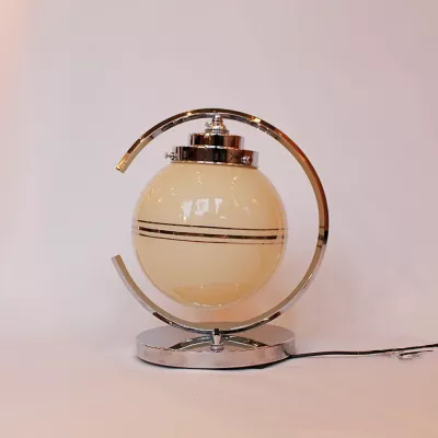 Englische Art Deco Glas Tischlampe antik ca 1930