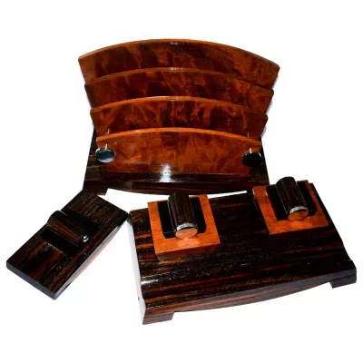 Französisches antikes Art Deco Schreibtisch Zubehör Makassar Ebenholz Nussbaum ca 1930