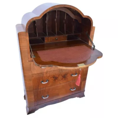 Englischer Art Deco Nussbaum Sekretär antik ca 1930