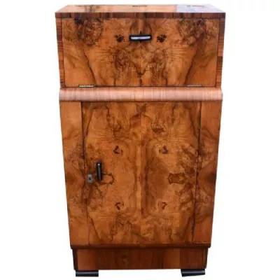 Englischer Art Deco Nussbaum Cocktailschrank antik ca 1930