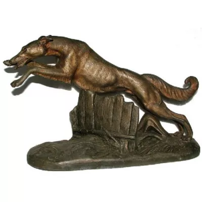 Antike französische Art Deco Bronzefigur "Windhund" Skulptur Calvin ca 1930