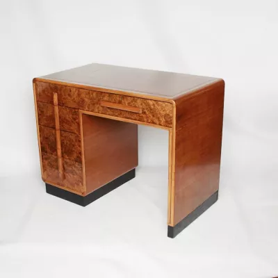 Englischer antiker Art Deco Schreibtisch Nussbaum ca 1930