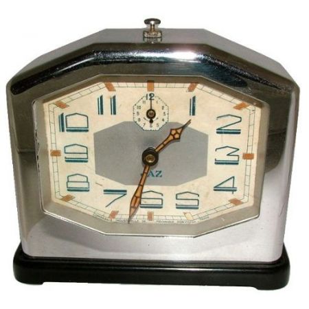 Art deco Antike Englische Chrome Bakelite Jaz Uhr ca. 1930