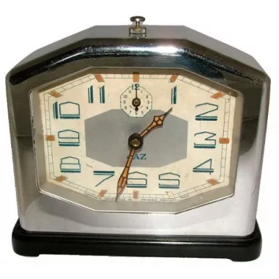 Art deco Antike Englische Chrome Bakelite Jaz Uhr ca. 1930