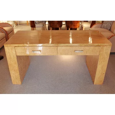 Art deco Englischer Antiker Birkenholz Schreibtisch ca. 1930