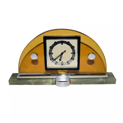 Schweizer Antike Art Deco Modernistische Kaminuhr ca. 1930