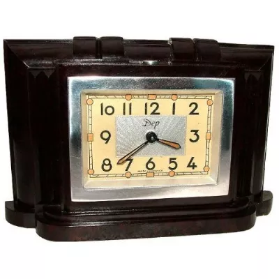 Englische Antike Art Deco Miniatur Bakelit Uhr ca. 1930