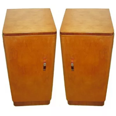 Englisches Antikes Paar Art Deco Nachttische ca. 1930