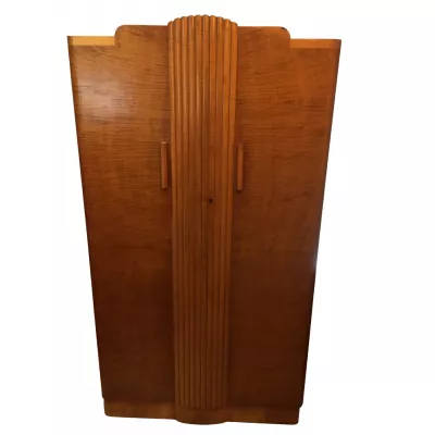 Antiker Englischer Art Deco Herren Kleiderschrank von Epstein ca. 1930