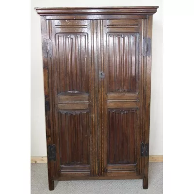 Englischer Antiker dunkler Eichen Kleiderschrank ca. 1910