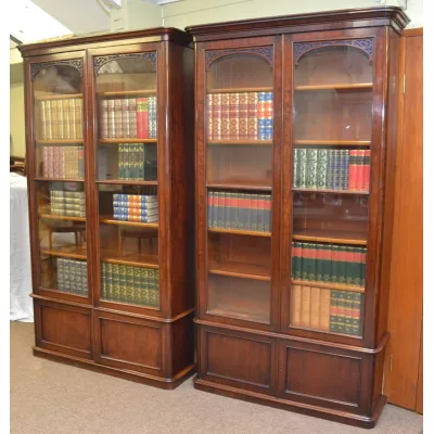 Viktorianisches Antikes Englisches ähnliches Paar Mahagoni Bücherregale ca. 1870