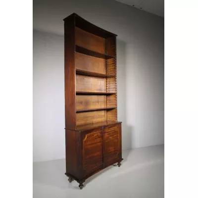 Regency Antikes Englisches Mahagoni konkaves Bücherregal ca. 1815