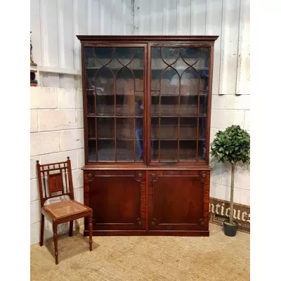 Regency Englisches Antikes Mahagoni verglastes Bücherregal ca. 1820 