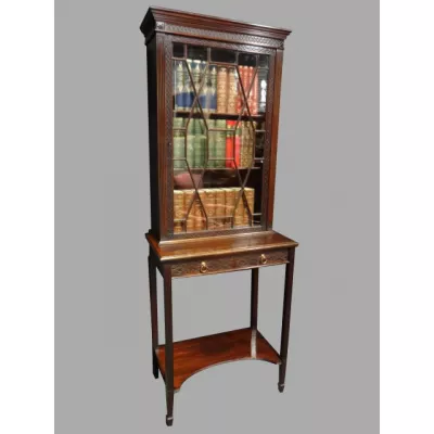 Antikes Englisches Mahagoni Chippendale Bücherregal ca. 1900