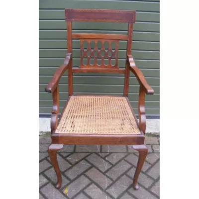 Edwardianischer englischer Mahagoni Esszimmer Stuhl antik ca. 1890