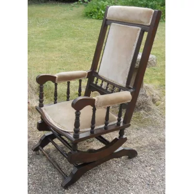 Edwardianischer antiker Mahagoni Schaukelstuhl englisch ca 1900