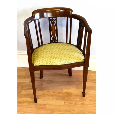 Edwardianischer Antiker Englischer Mahagoni Sessel ca. 1900
