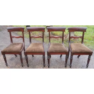 4 William IV. Antike Englische Mahagoni Esszimmerstühle ca. 1830