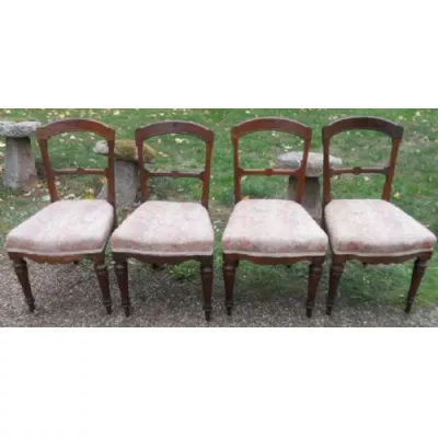 4 Edwardianische Englische Antike Mahagoni Esszimmerstühle ca. 1890