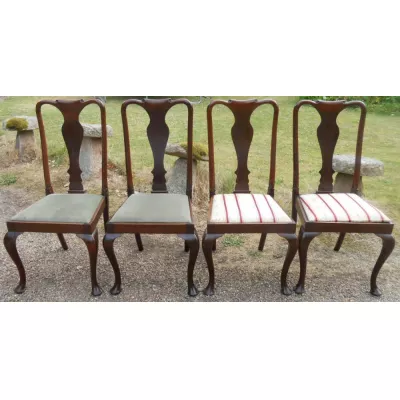 4 Antike Englische Mahagoni Esszimmerstühle im georgianischen Stil  ca. 1920