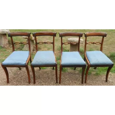 4 Antike Englische Regency Mahagoni Esszimmerstühle ca. 1800