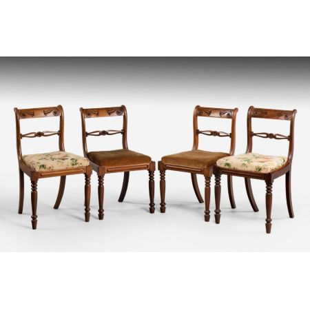 4 Regency Antike Englische Mahagoni Stühle ca. 1820