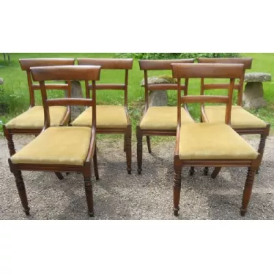 6 Georgianische Antike Englische Mahgoni Esszimmerstühle ca. 1800