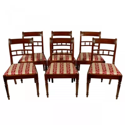 6 Georgianische Antike Englische Mahagoni Stühle ca. 1800