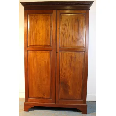 Edwardianischer Antiker Englischer Mahagoni Kleiderschrank ca. 1900