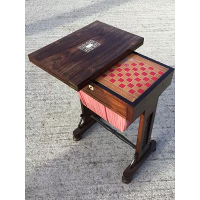Antiker viktorianischer Palisander Spieltisch englisch ca 1850