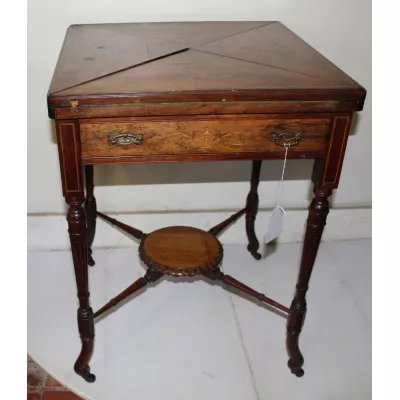 Viktorianischer antiker Palisander Spieltisch britisch ca 1850