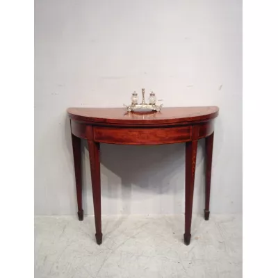 Antiker englischer Sheraton Satinholz Kartentisch ca 1790