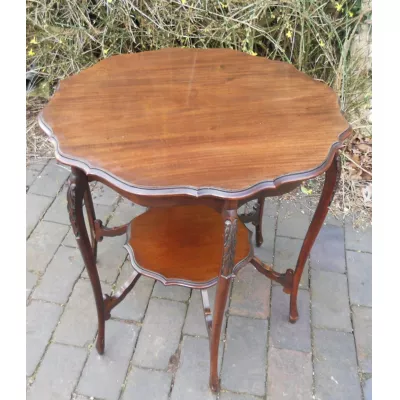 Edwardianischer englischer Mahagoni Beistelltisch original antik ca 1900