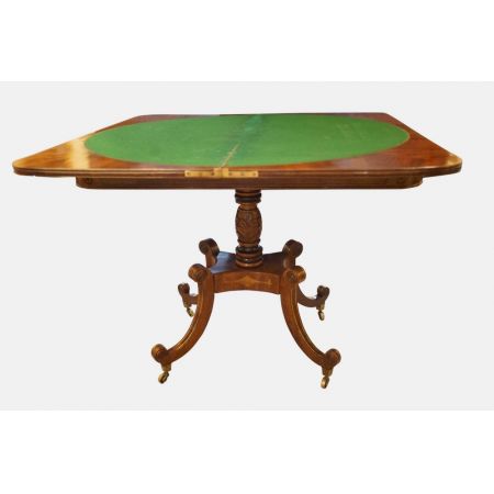 Regency Englischer Antiker Mahagoni Spieltisch ca. 1815