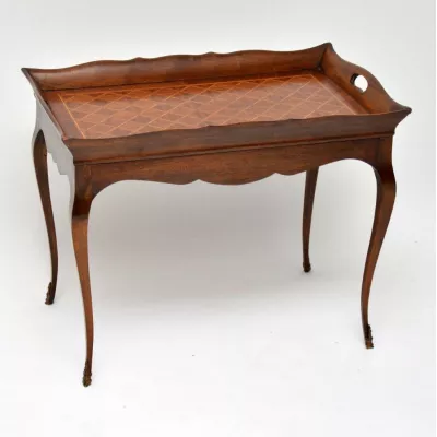 Französischer Antiker Mahagoni Parkett Kleintisch ca. 1910