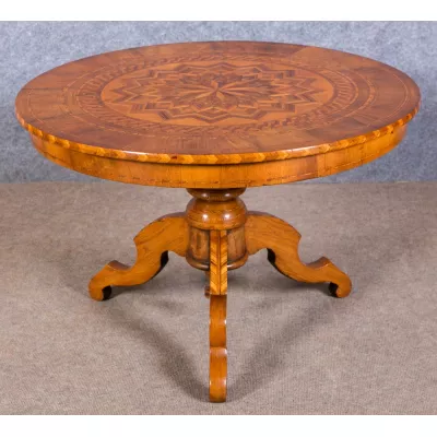 Antiker Sorrento Sofatisch Massivholz Kaffeetisch italienisch 19. jh