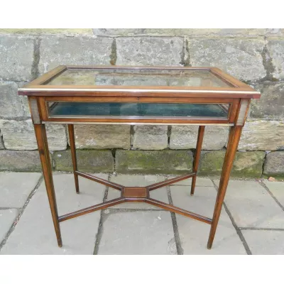 Antiker Mahagoni Beistelltisch Bijouterie Vitrine englisch ca 1890 
