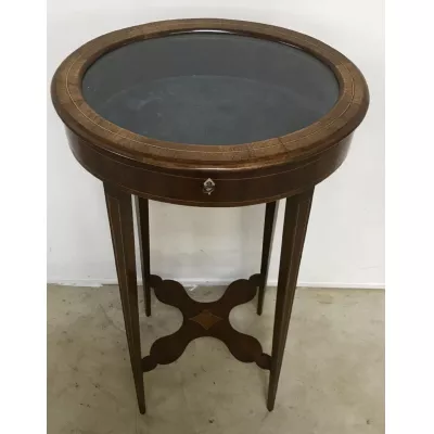 Antiker edwardianischer Bijouterie Beistelltisch Mahagoni Vitrine britisch ca 1890