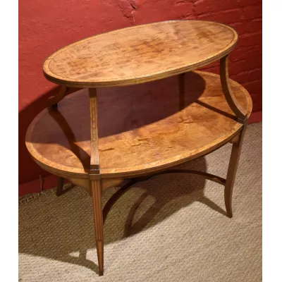 Edwardianischer antiker Mahagoni Beistelltisch Etagere englisch ca 1900