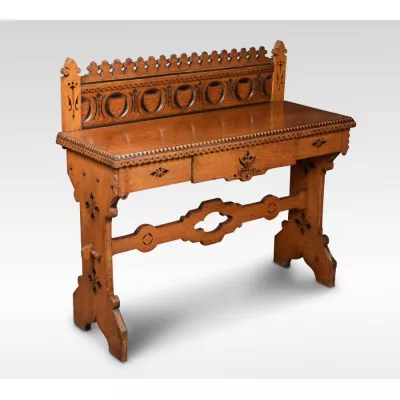 Viktorianischer antiker Beistelltisch Gothic Revival ca 1850