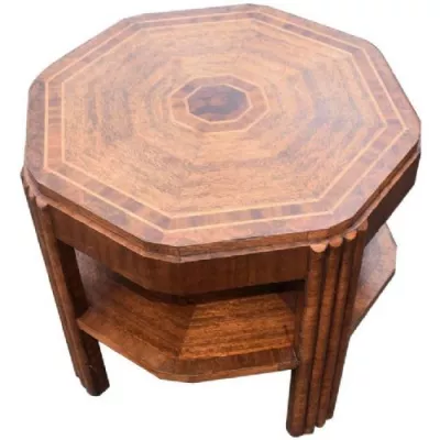 Antiker Art Deco Nussbaum Sofatisch Eiche englisch ca 1930