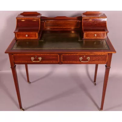Viktorianischer Antiker Englischer Mahagoni Damen Schreibtisch ca. 1880